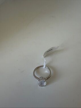 Moonstone and Diamonds Sterling Silver Ring